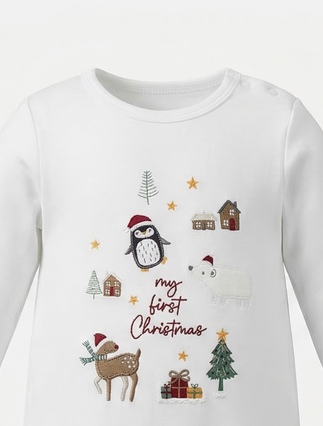 CHRISTMAS PRINTED VELVET SLEEPSUIT