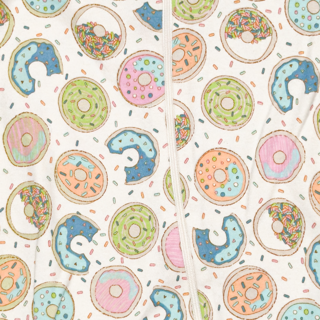 DONUT PRINTED ZIPPER SLEEPSUIT