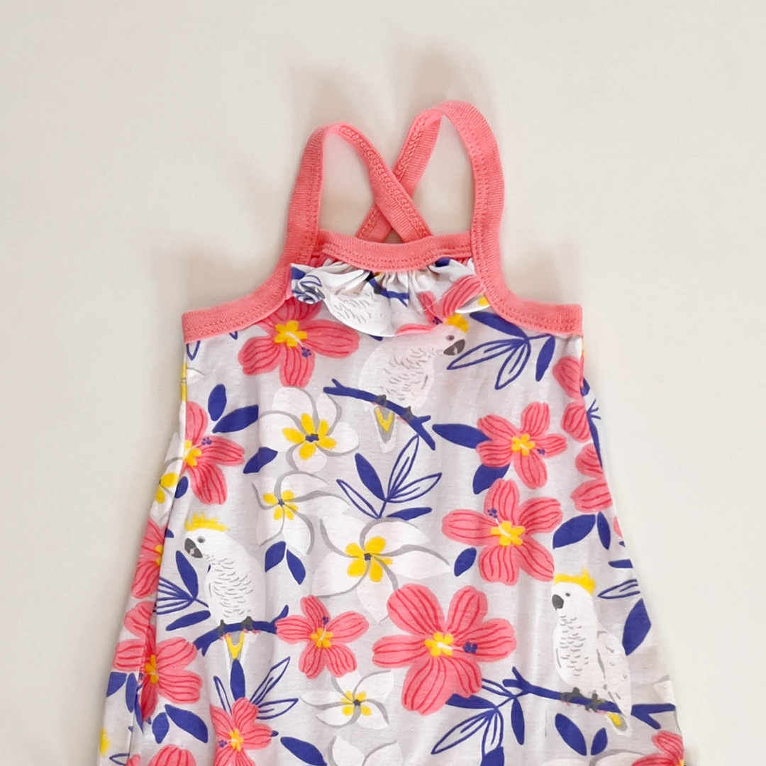 PINK FLORAL GIRLS JUMPSUIT