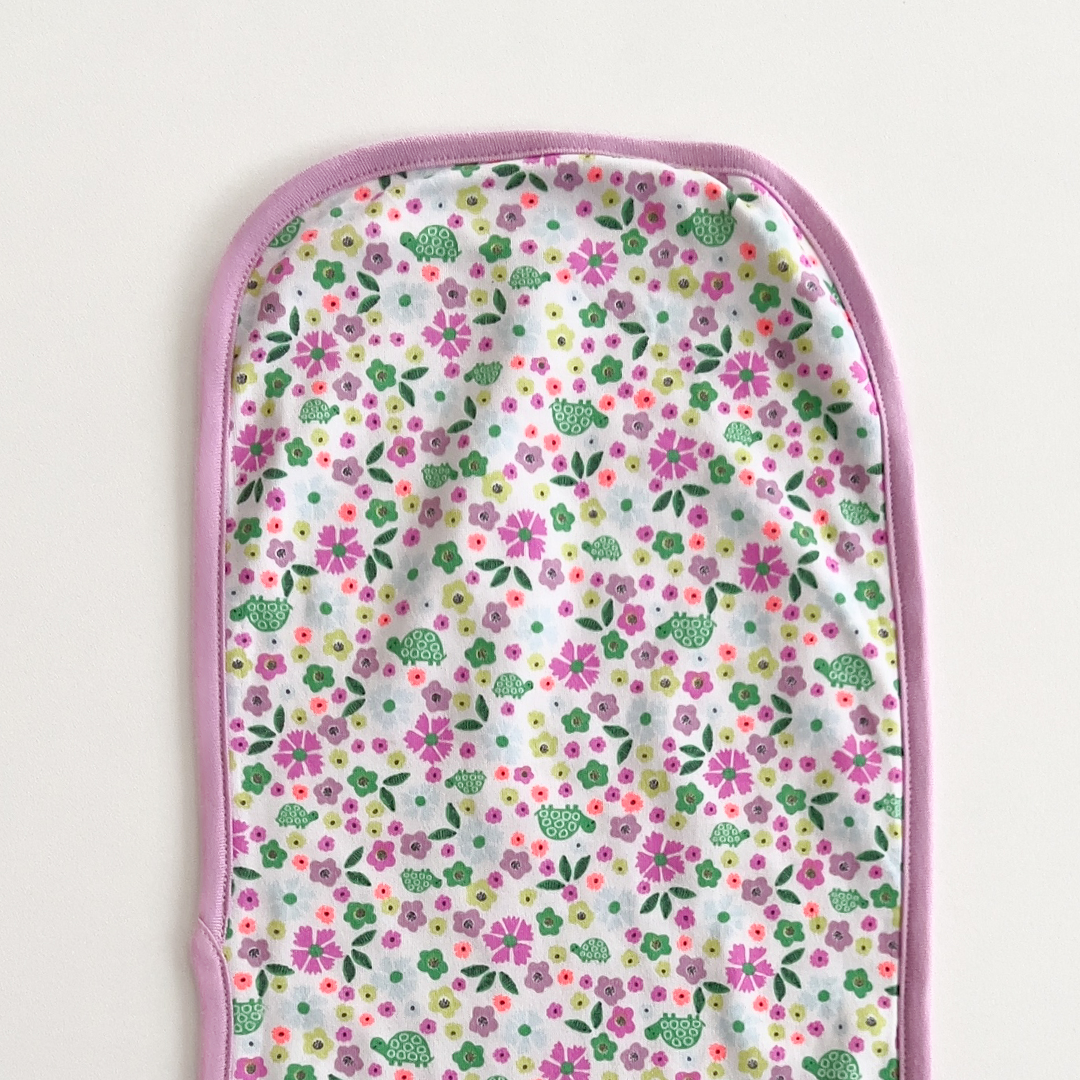 PURPLE FLORAL PRINTRD BURP CLOTH