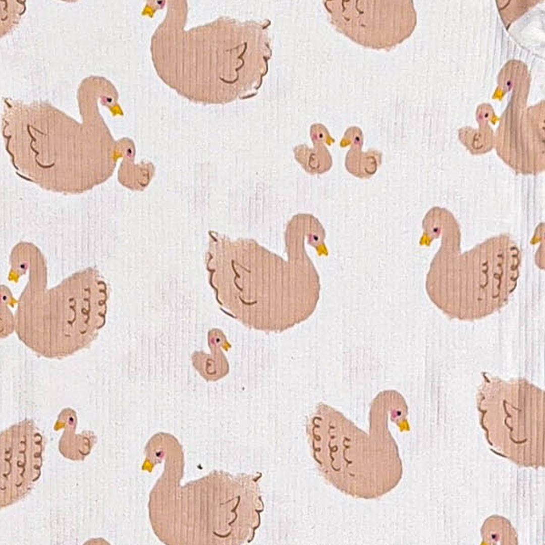 WHITE DUCK RIBBED JUMPSUIT