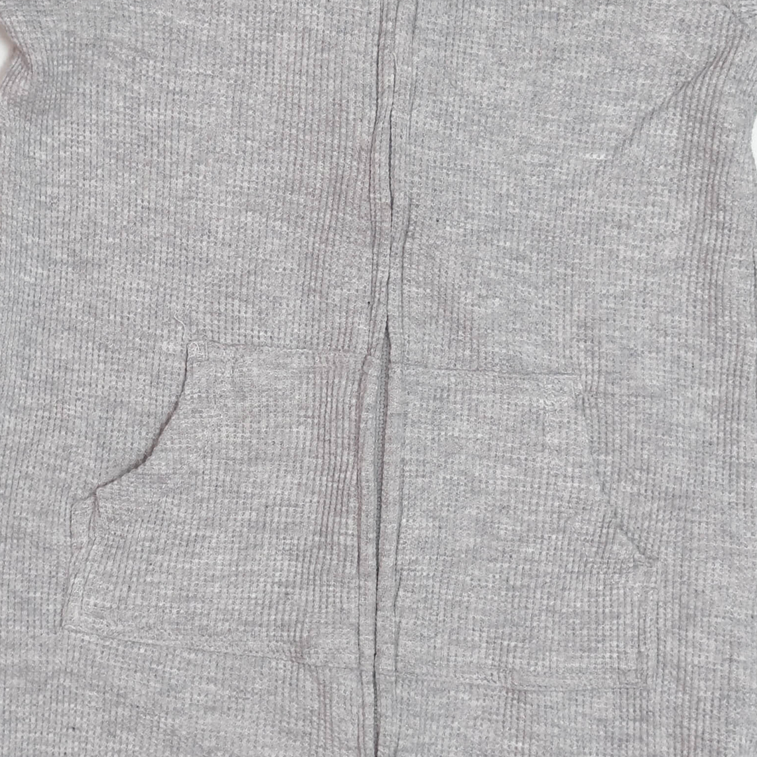 GREY KNITTED HOODIE ROMPER