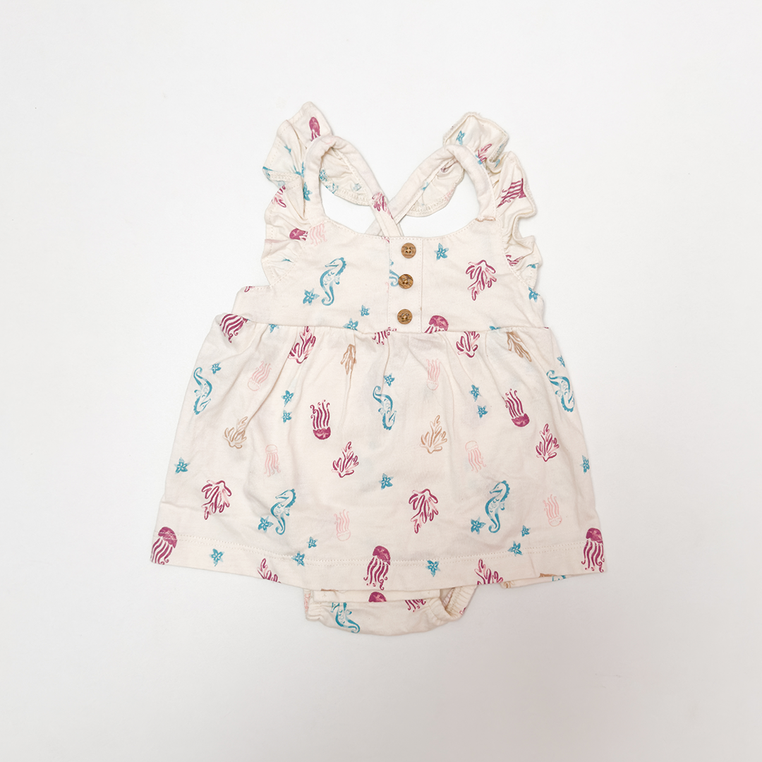 OFF WHITE SEA PATTERNED FROCK