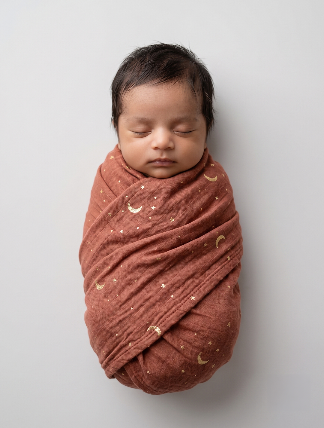 Brown organic muslin swaddle