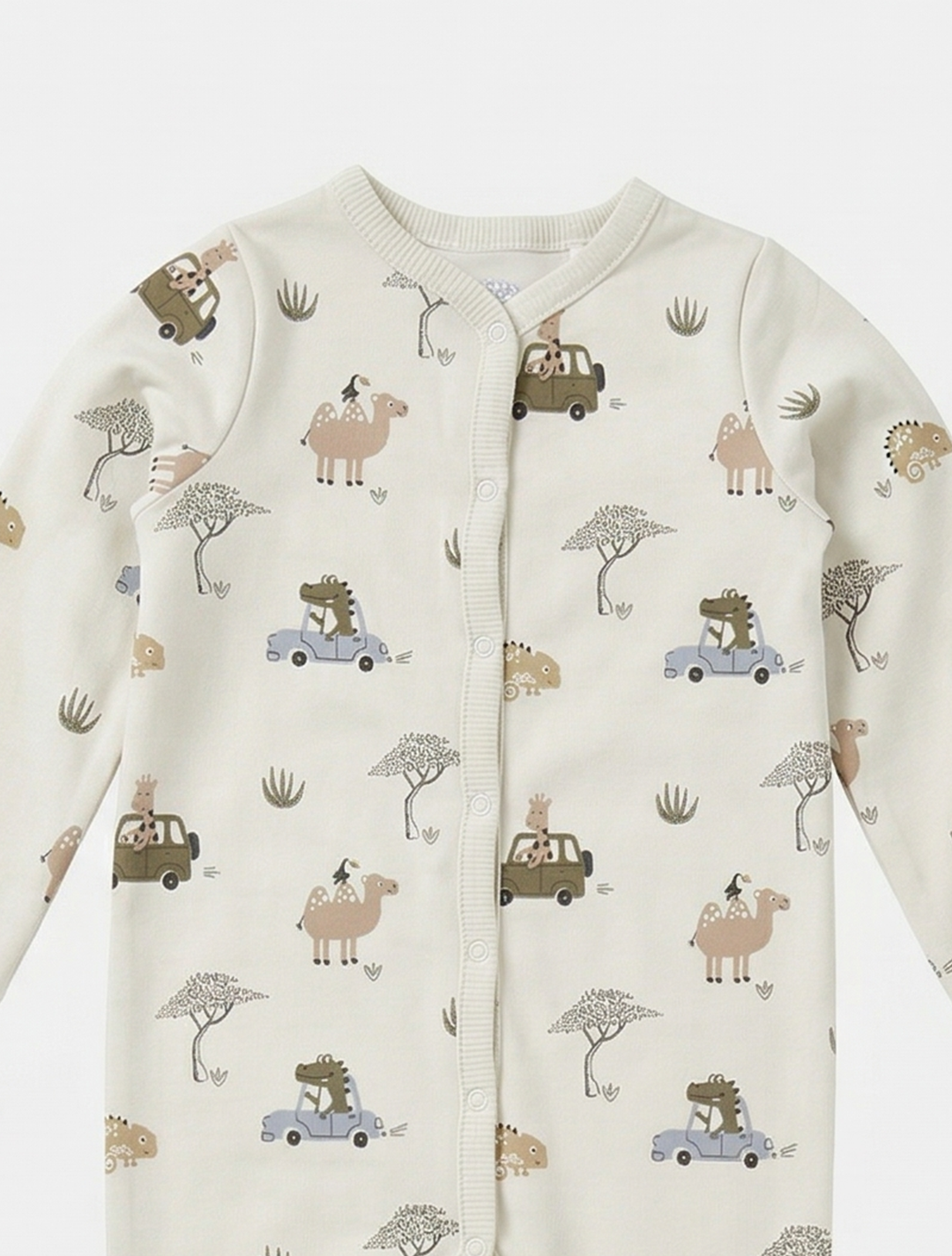 PISTACHIO BUTTON TYPE PRINTED ROMPER