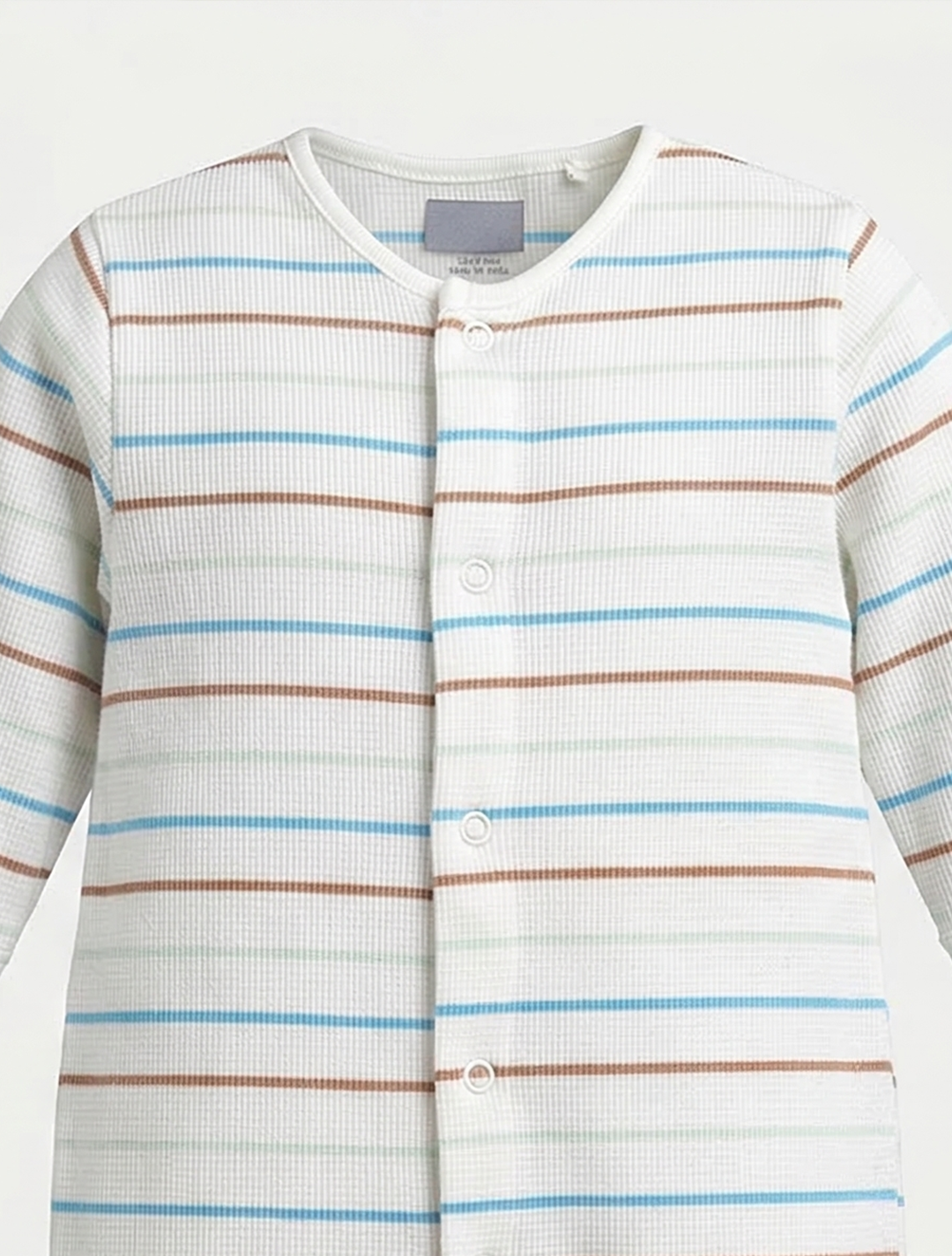 STRIPED KNITTED SLEEPSUIT