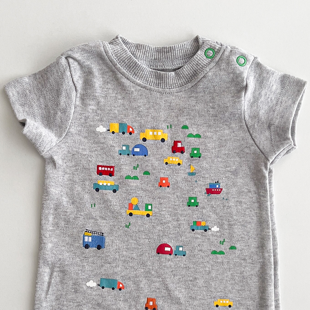 CAR PRINTED GREY JUMPSUIT