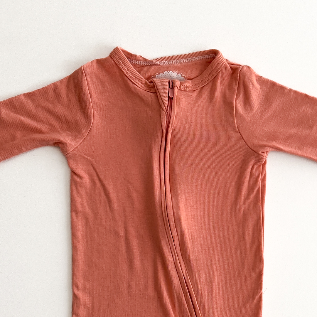 coral rose plain romper