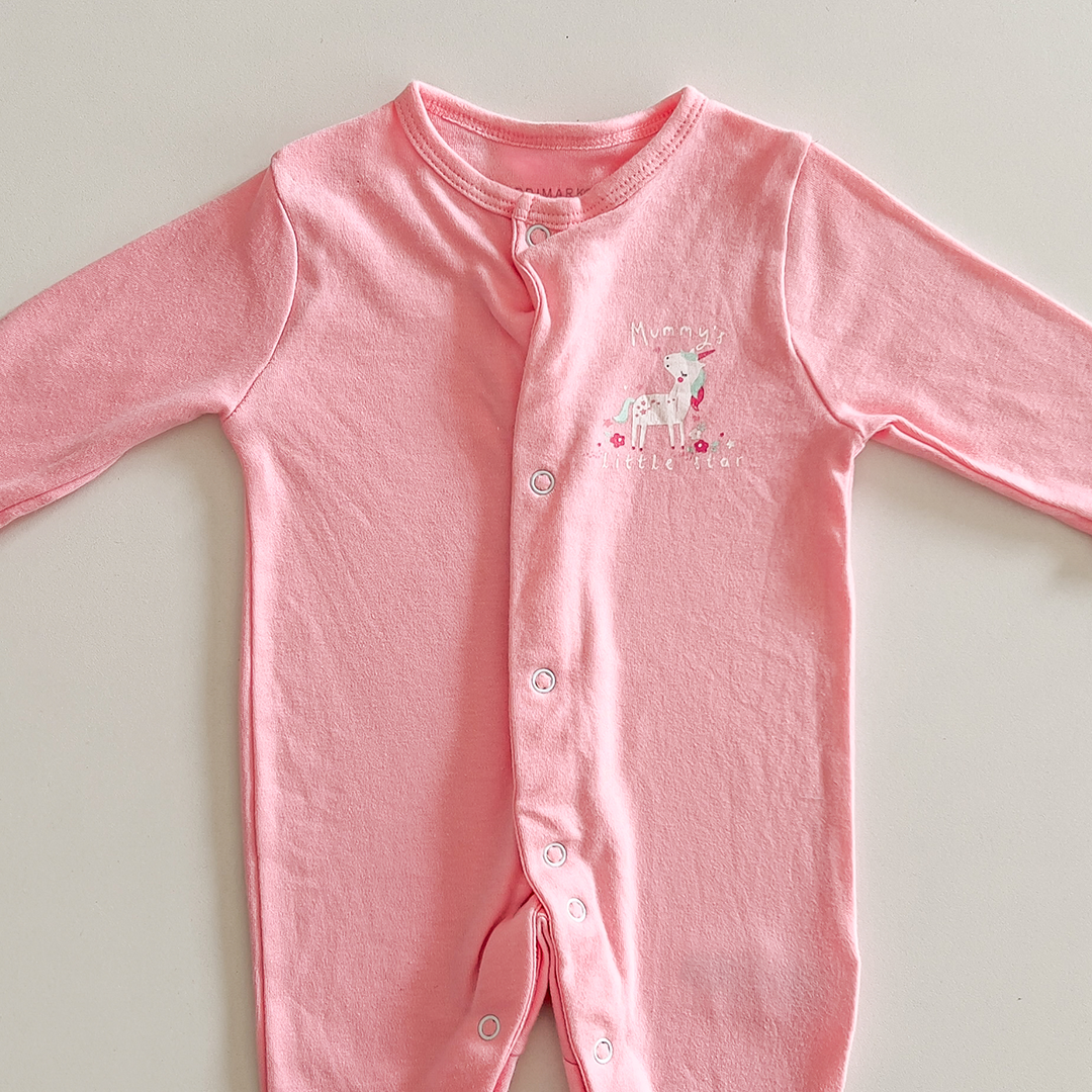 Unicorn printed sleepsuit