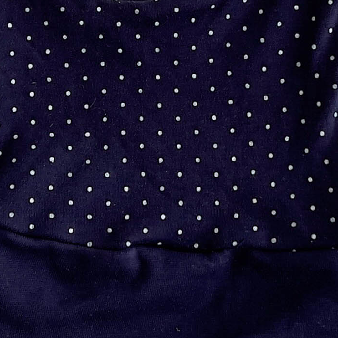 NAVY BLUE DOTTED KNOT CAP
