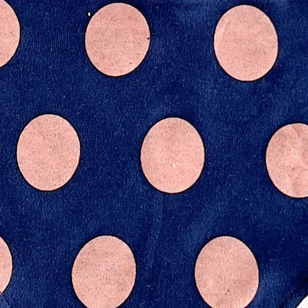 NAVY BLUE POLKA DOTED BANDANA BIBS