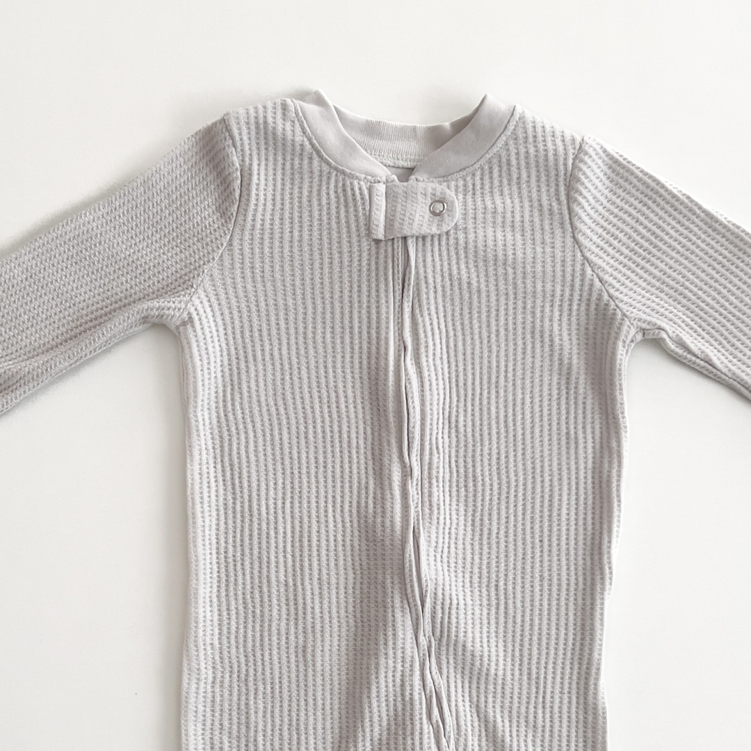 light grey ribbed sleepsuit