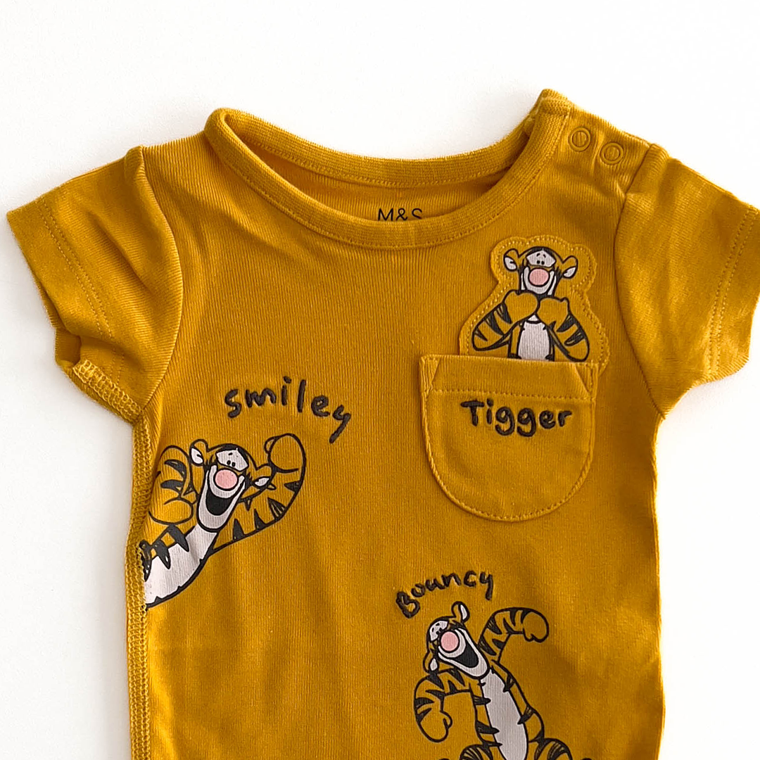 M&S YELLOW TIGGER ONESIE
