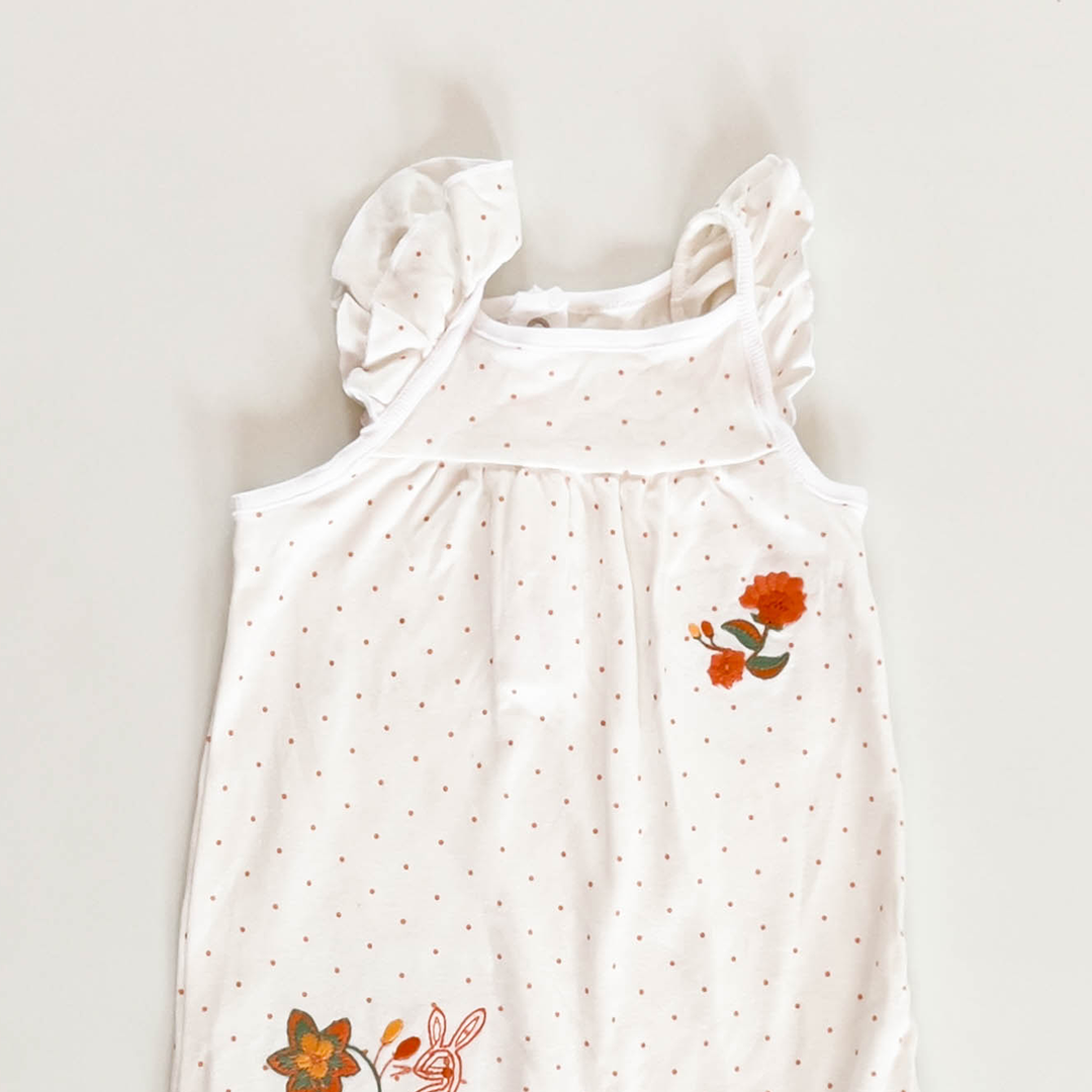 GIRLS FLORAL DOTTED JUMPSUIT