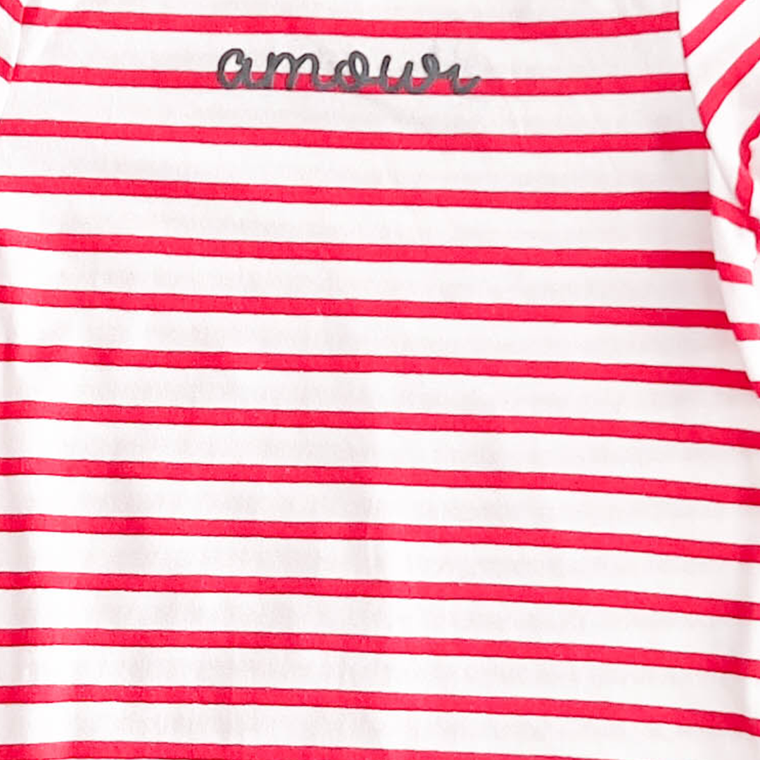 RED AND WHITE STRIPED ONESIE