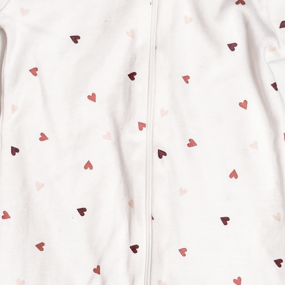 LOVE PRINTED ZIPPER SLEEPSUIT