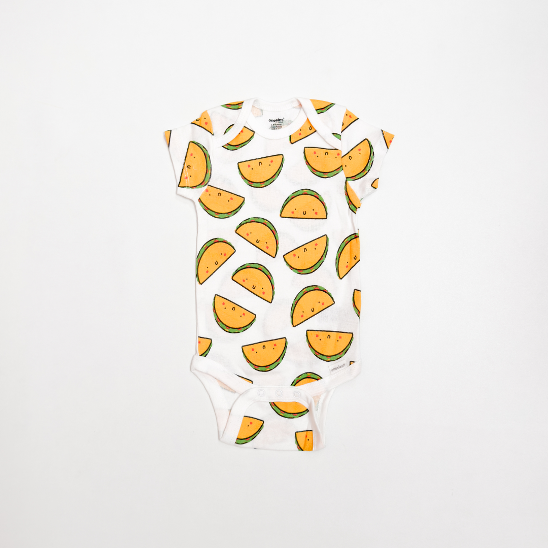 WHITE PRINTED ONESIE