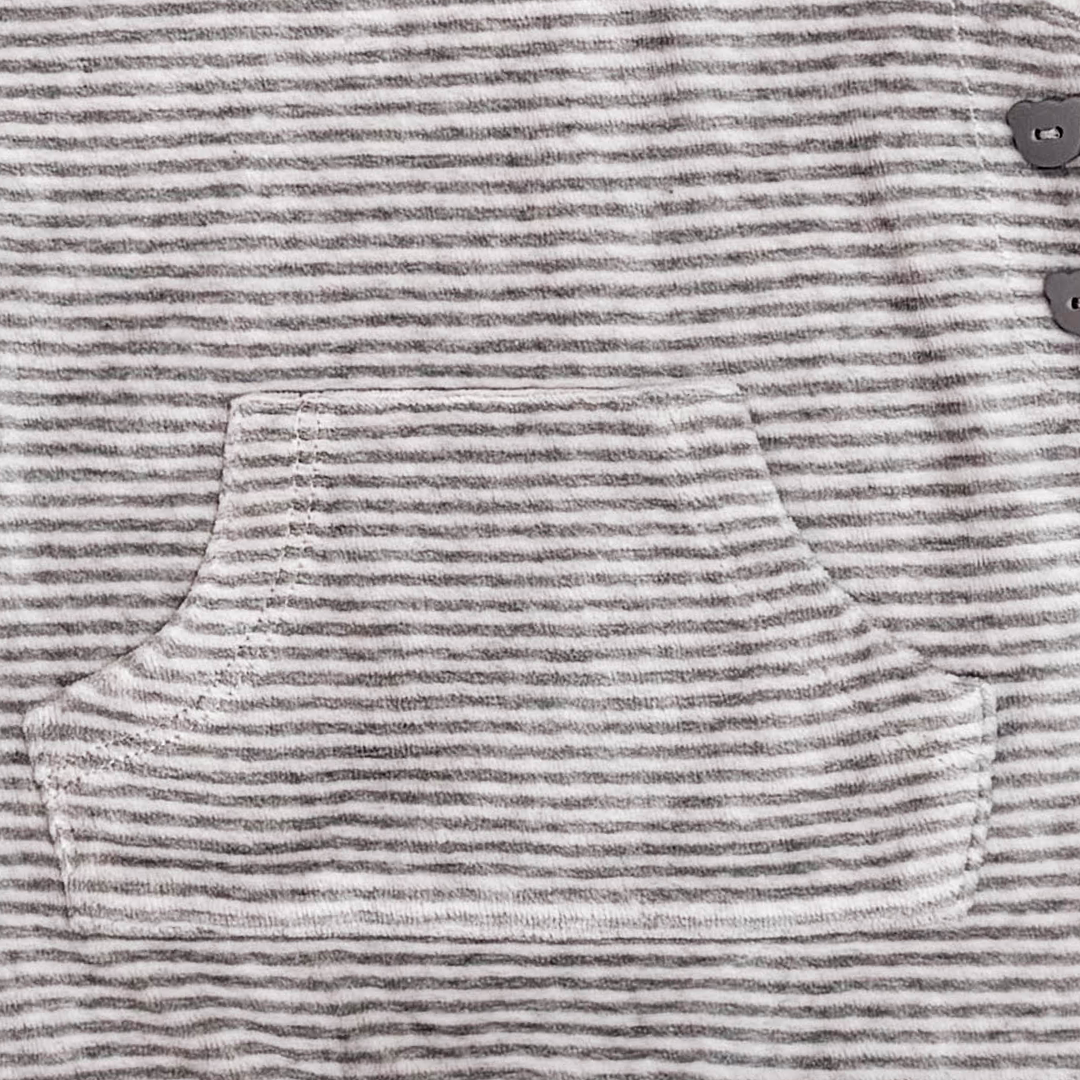 GREY WHITE STRIPED DUNGAREE WITH SOCKS