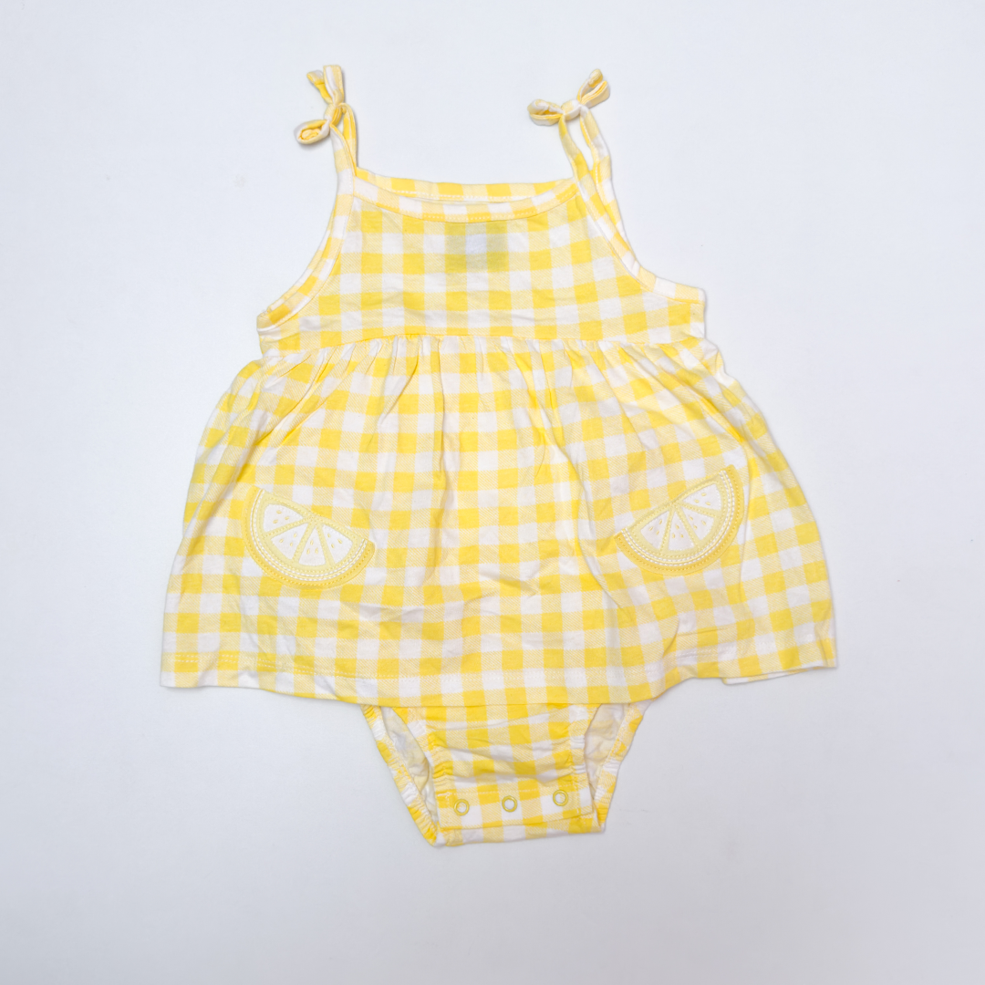 YELLOW GINGHAM LEMONE SUNSUIT