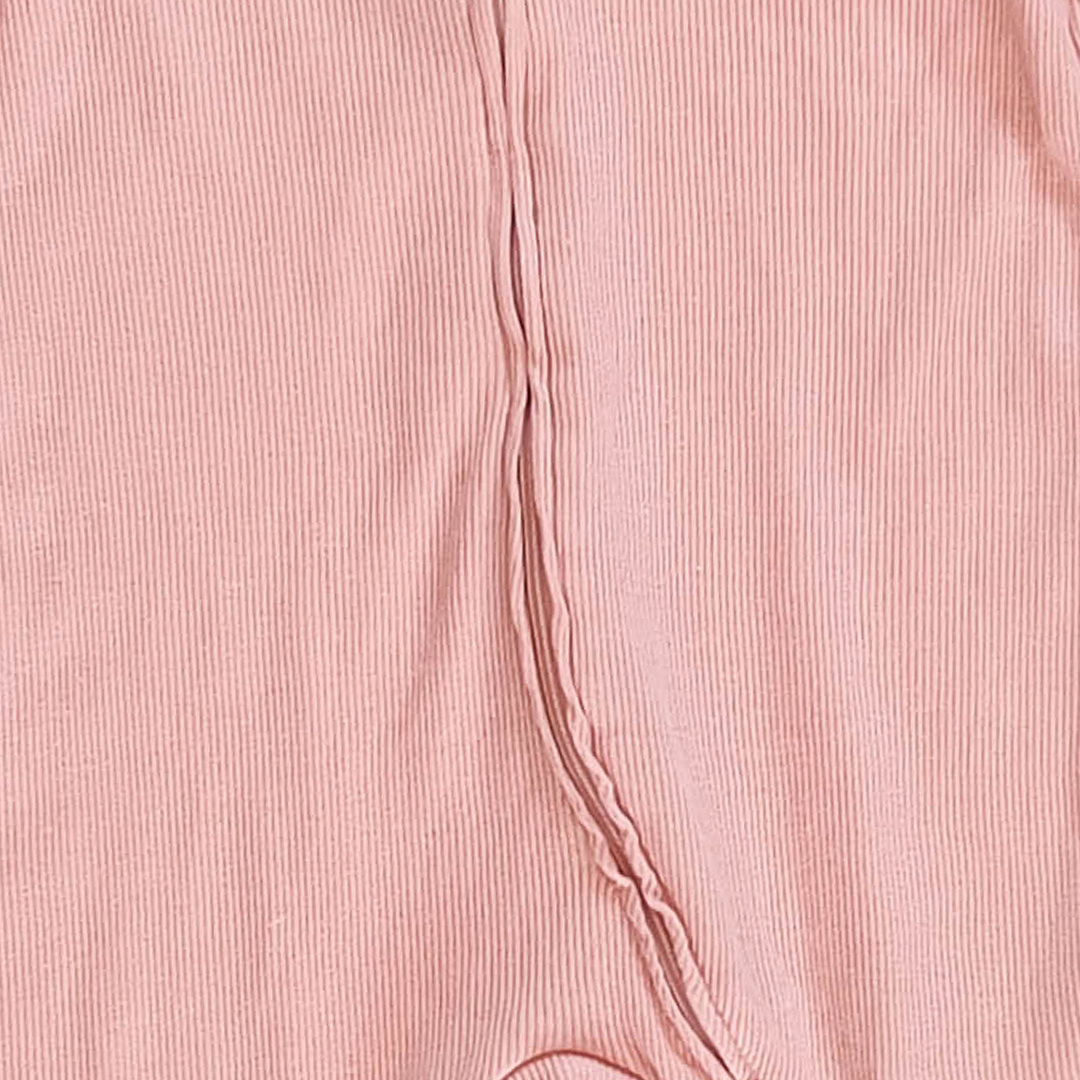BABY PINK RIBBED SLEEPSUIT