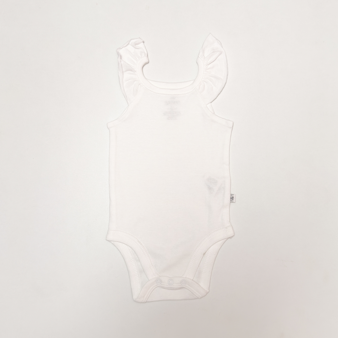 WHITE RUFFLE ONESIE