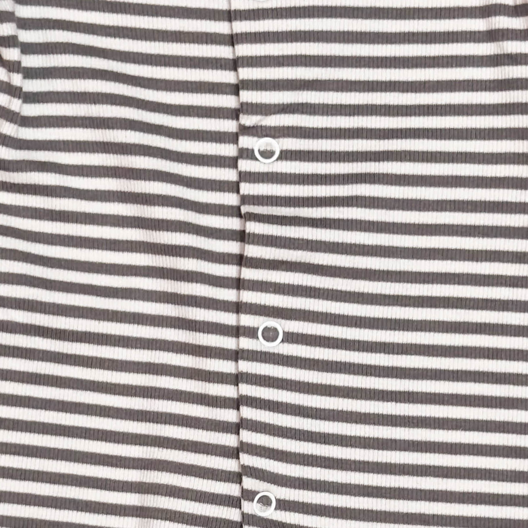 GREY AND WHITE RIBBED ROMPER
