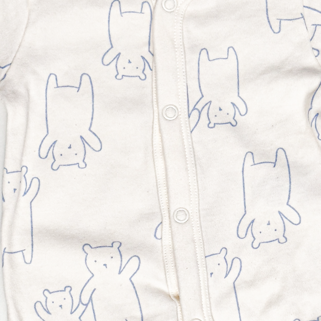 WHITE BEAR PRINTED SLEEPSUIT