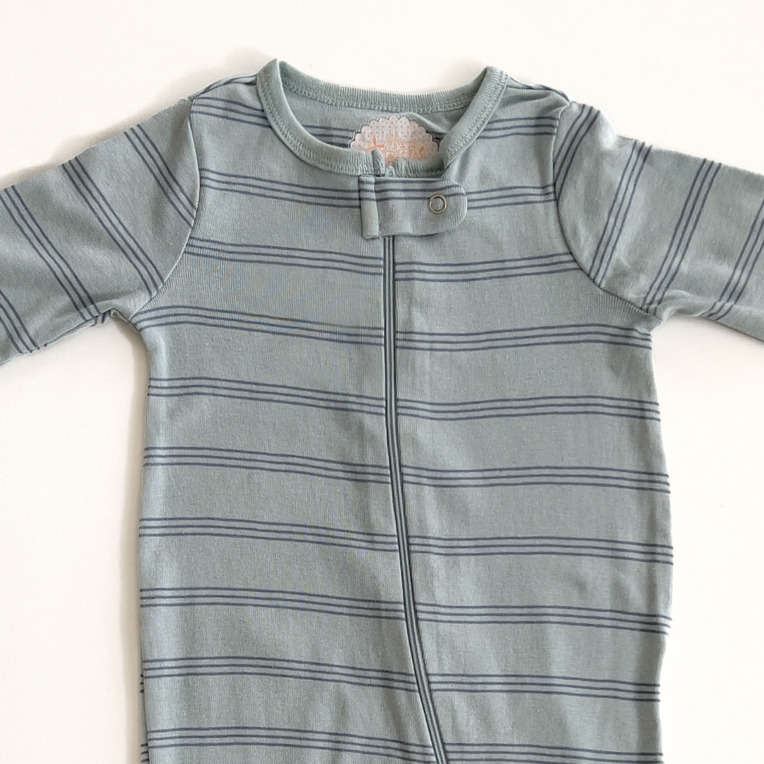 BLUE GREY STRIPED SLEEPSUIT