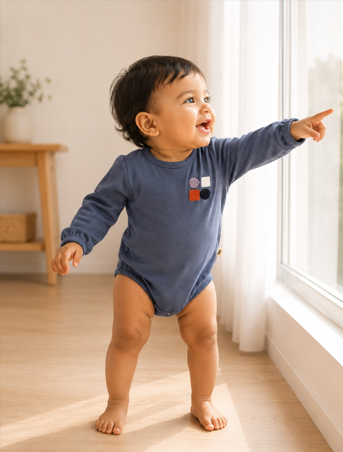 Blue ribbed onesie