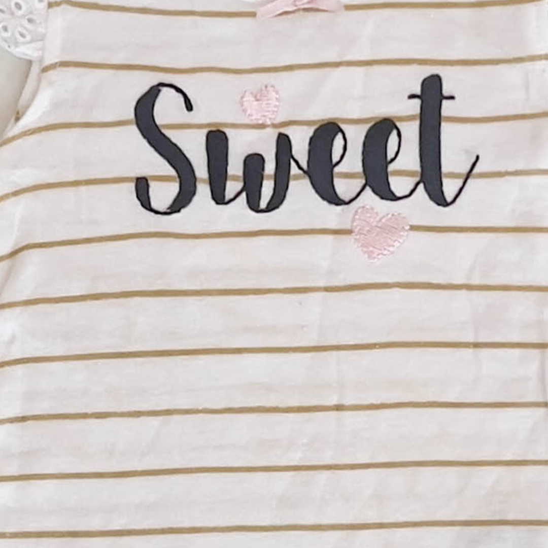 WHITE STRIPED ONESIE
