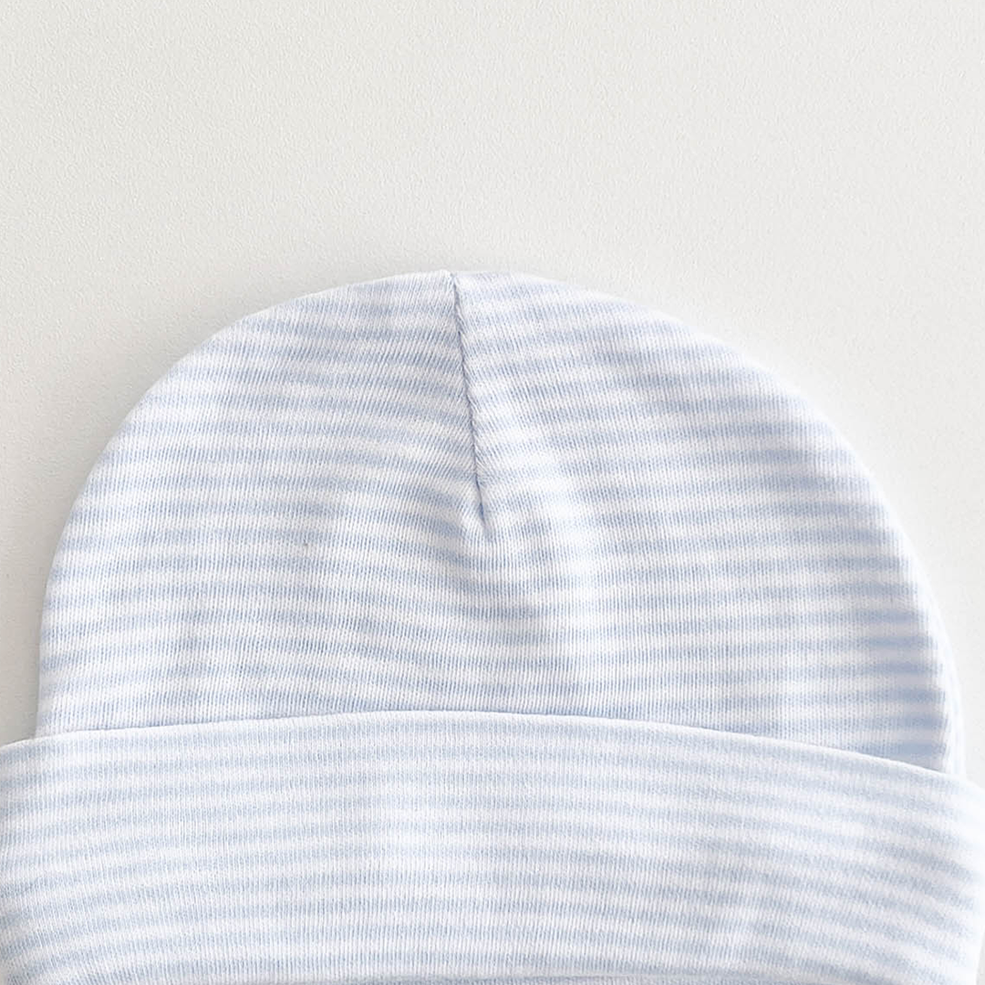 BLUE AND WHITE STRIPED CAP