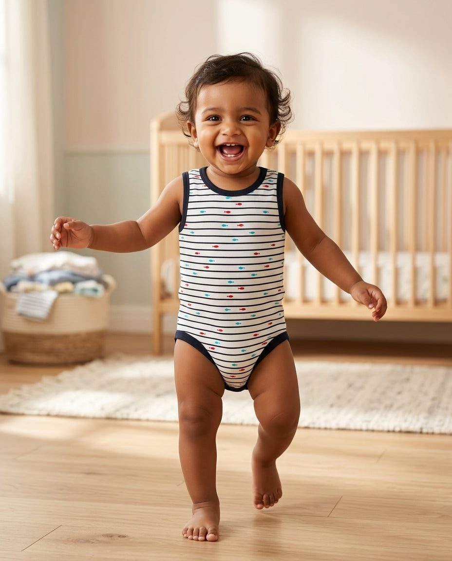 Black stripes onesie