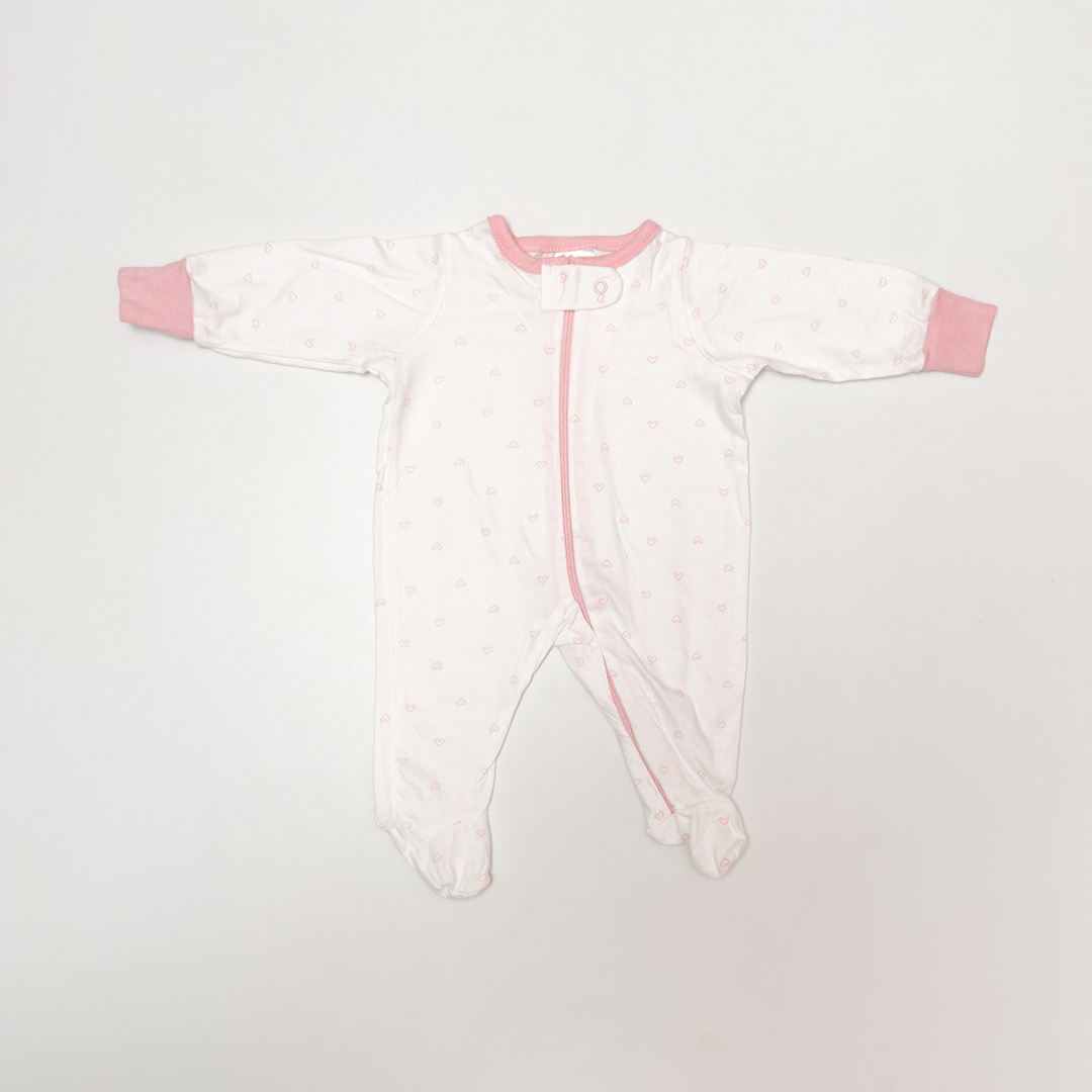 PINK LOVE ZIPPER SLEEPSUIT
