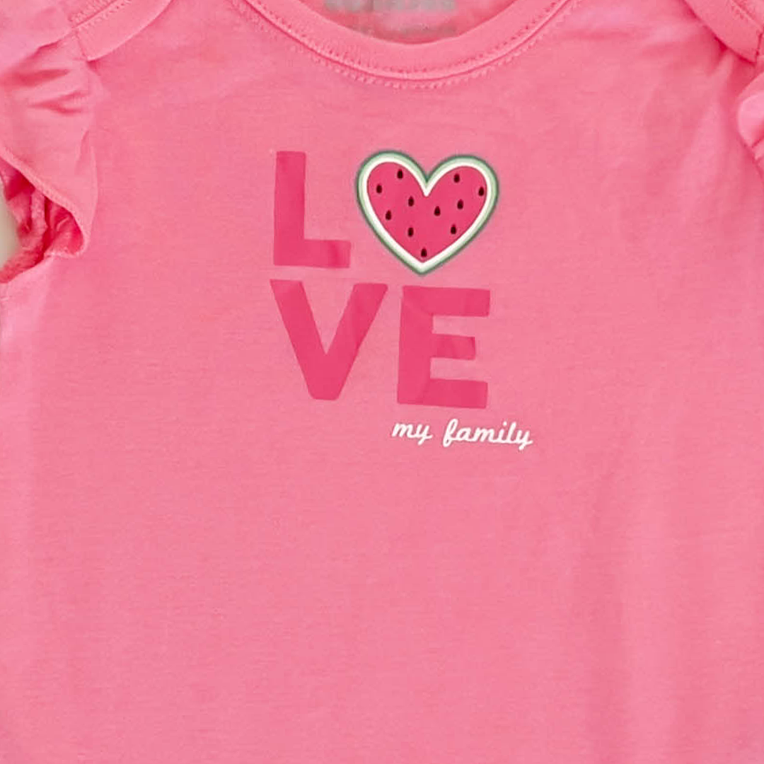 PINK LOVE PRINTED ONESIE