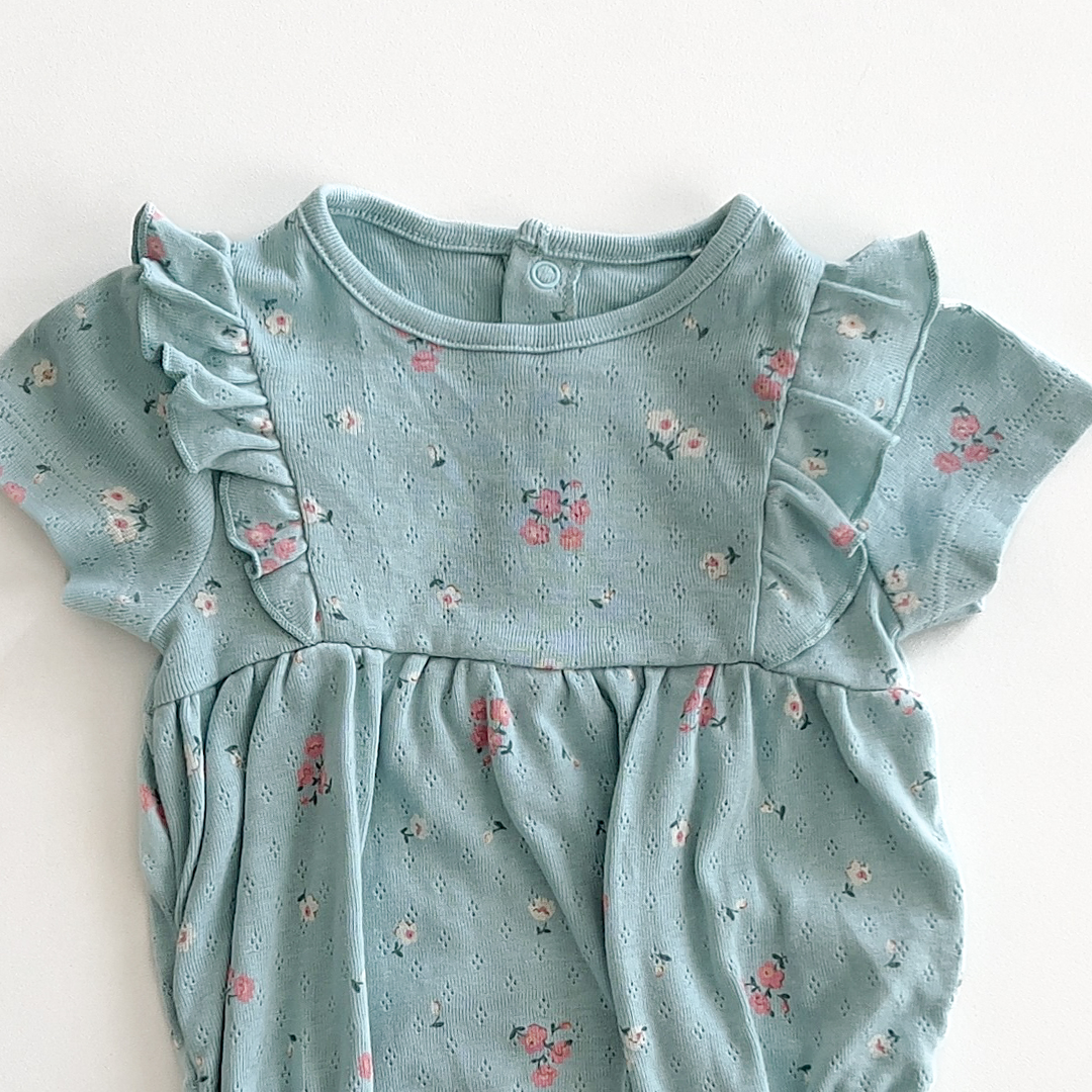 M&S FLORAL POINTELLE FANCY ONESIE