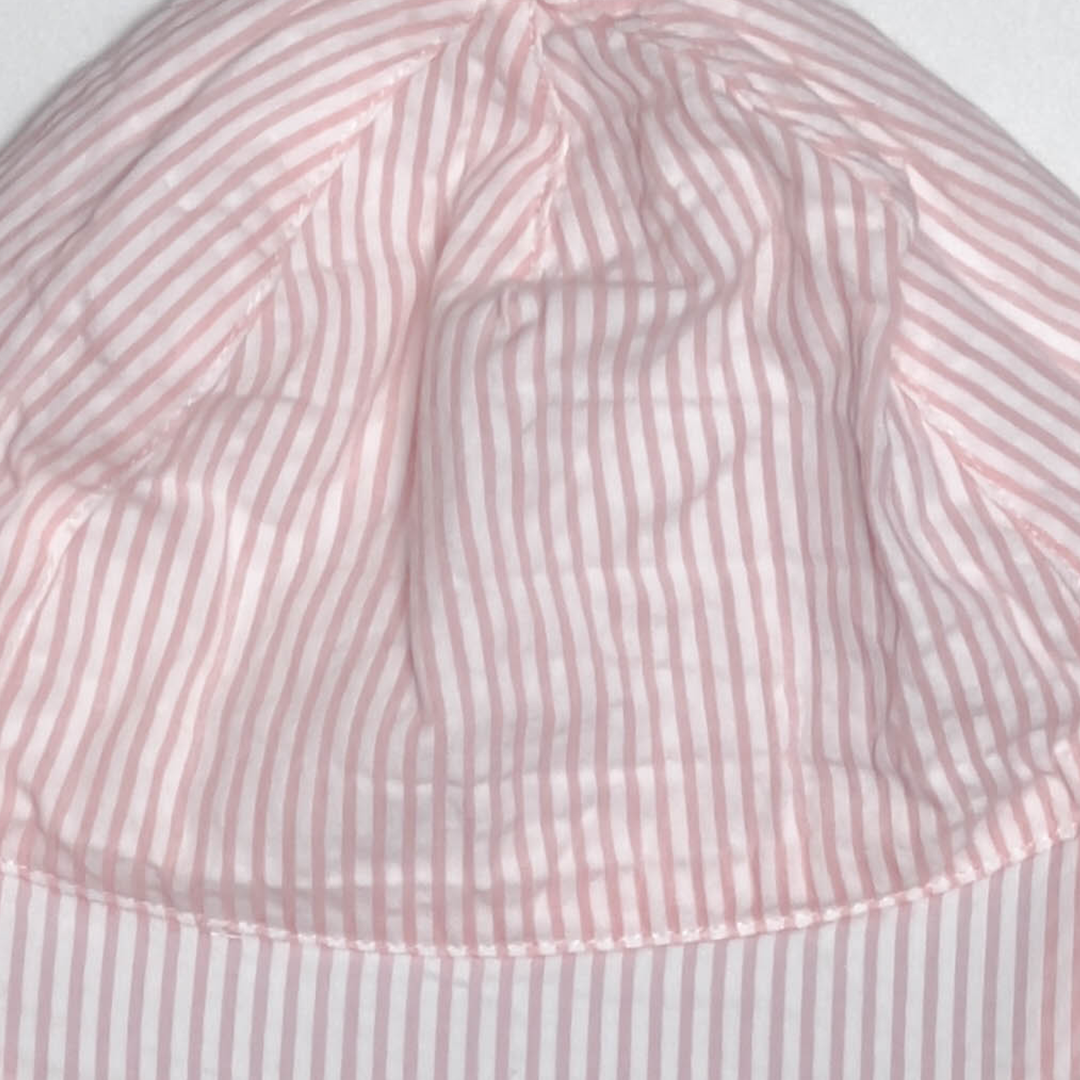 MELON COLOUR STRIPED MUSLIN CAP