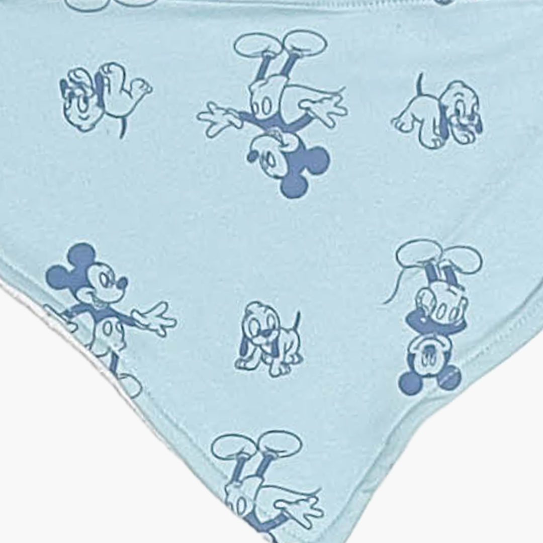 BLUE MICKEY PRINTED BANDANA BIBS