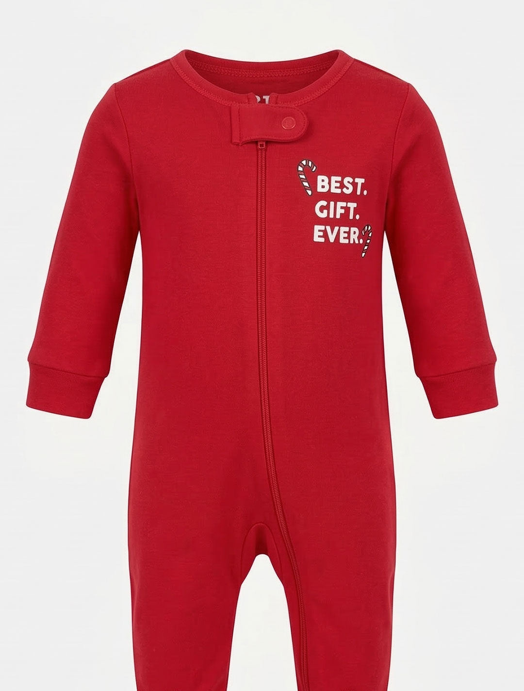 RED ZIPPER SLEEPSUIT