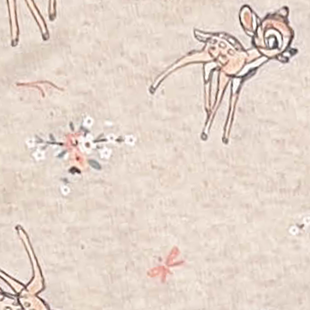 BEIGE BAMBI PATTERNED ROUND BIBS