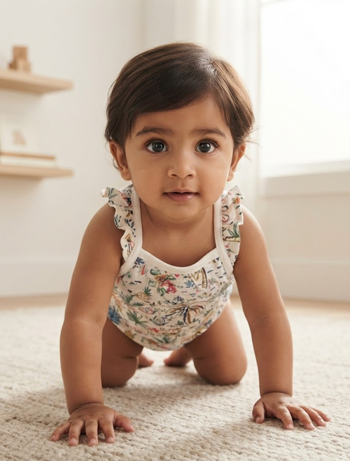 Off white printed girls onesie