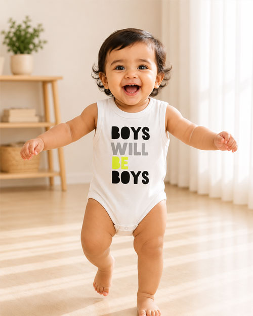Boys printed onesie