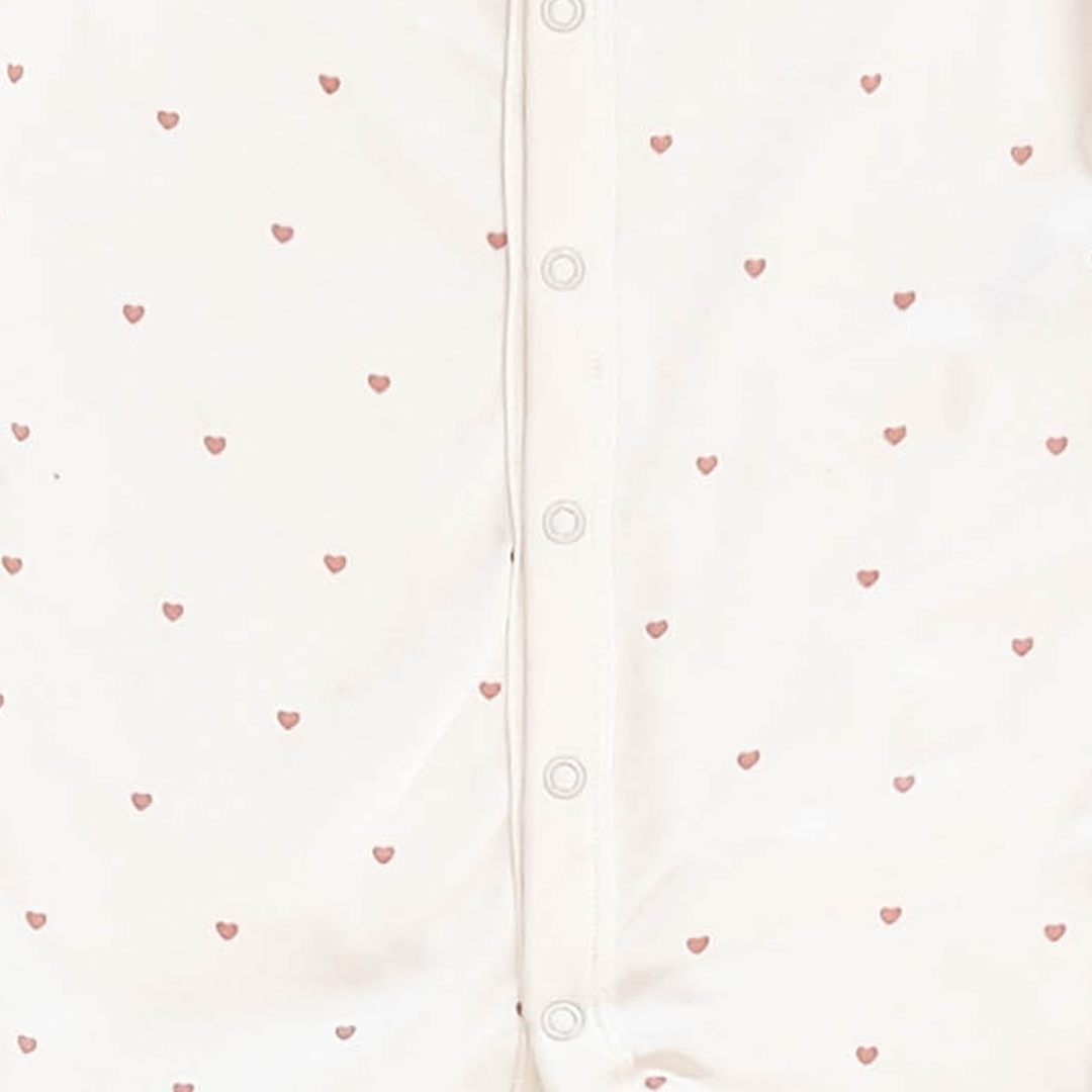 LOVE PATTERNED WHITE SLEEPSUIT