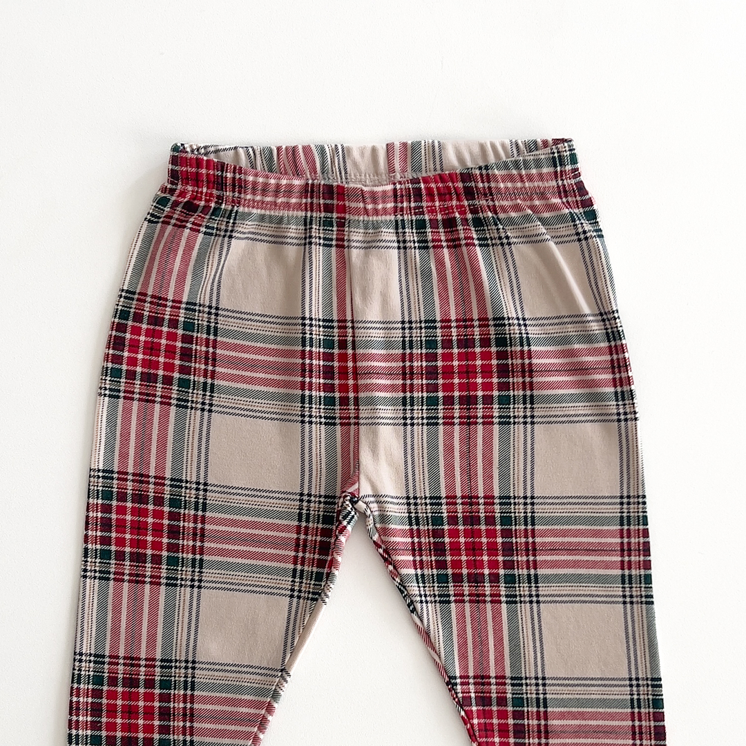 RED AND BEIGE TARTAN PANTS