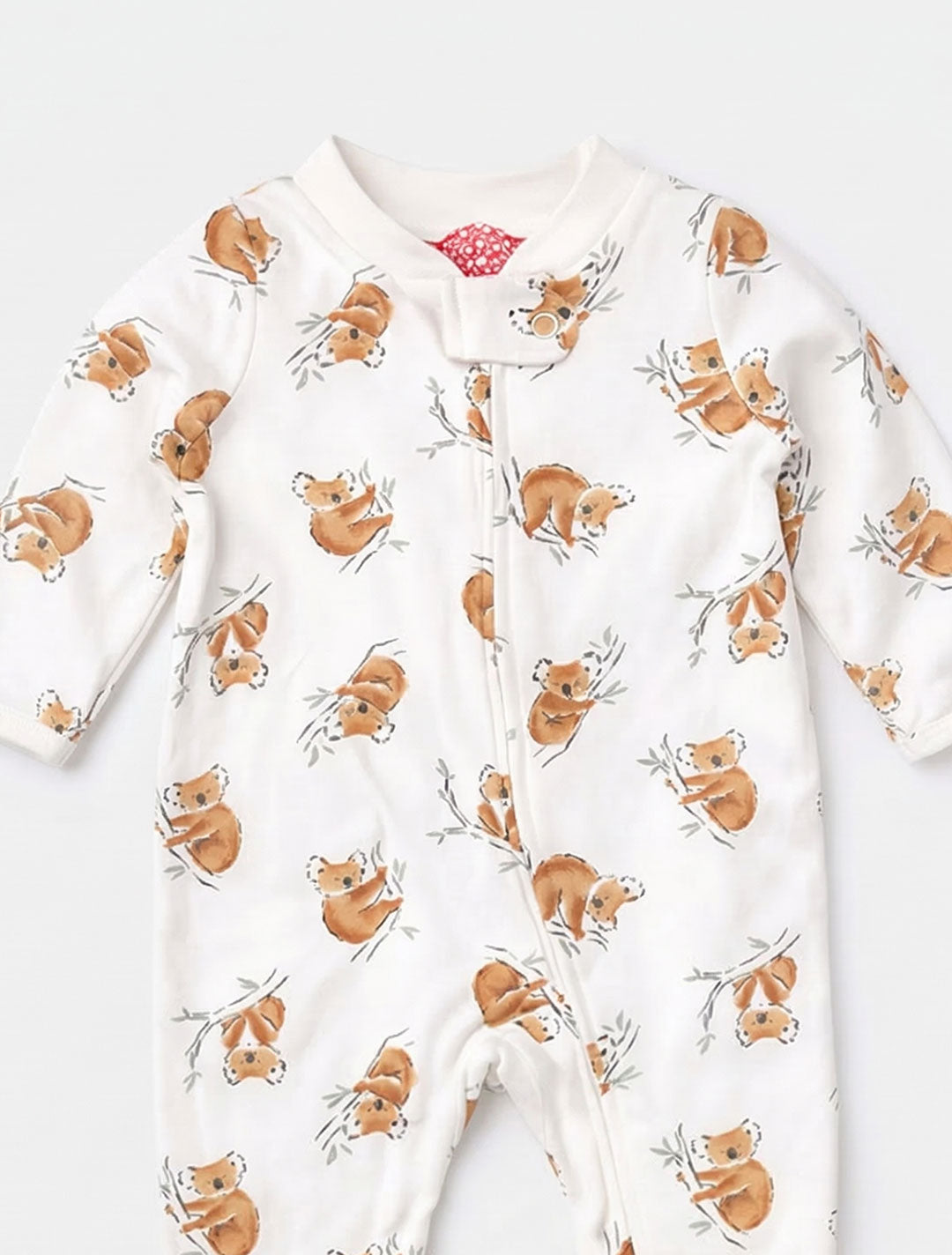 ANIMAL PRINTED ZIPPER SLEEPSUIT