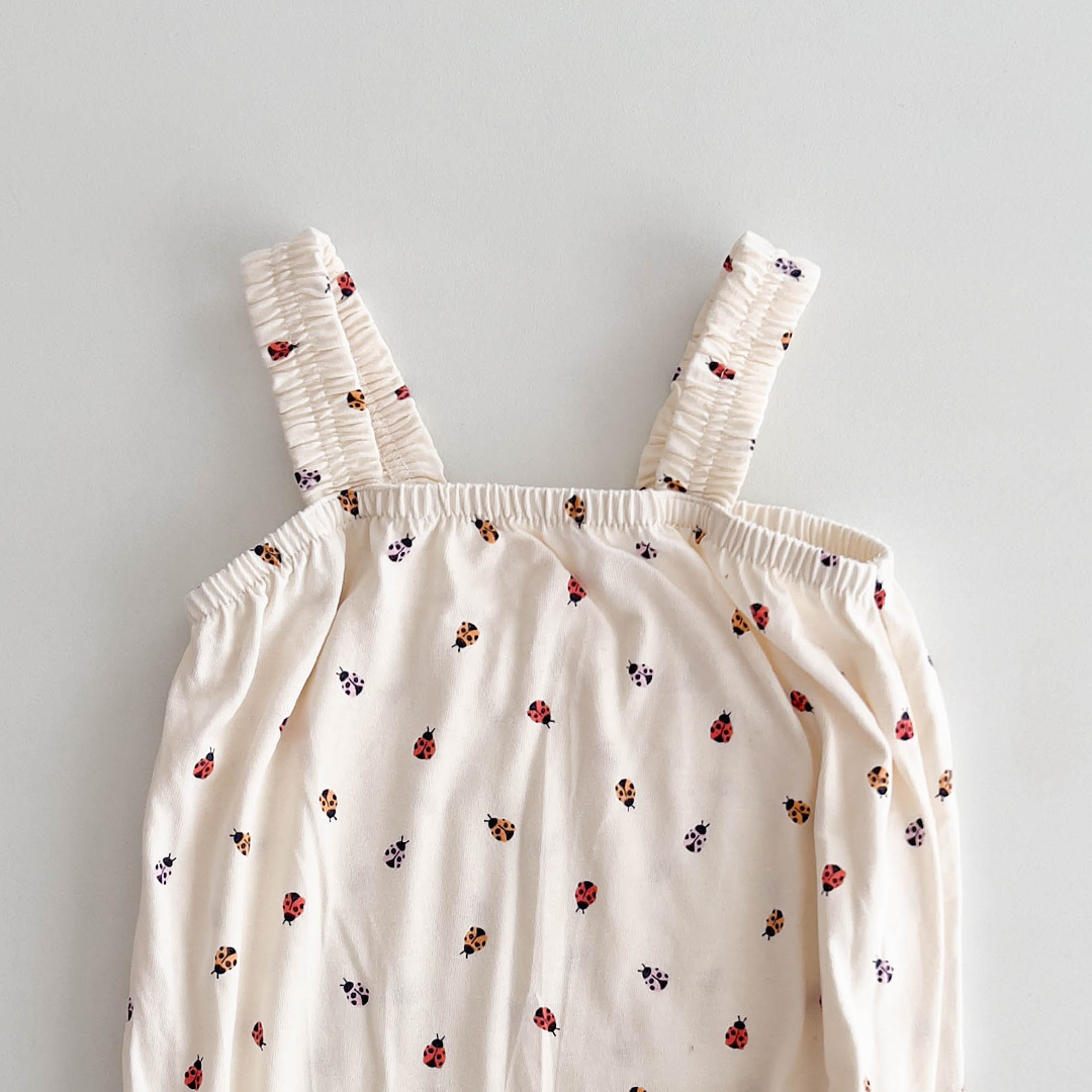 LADYBUG PATTERNED FANCY ONESIE