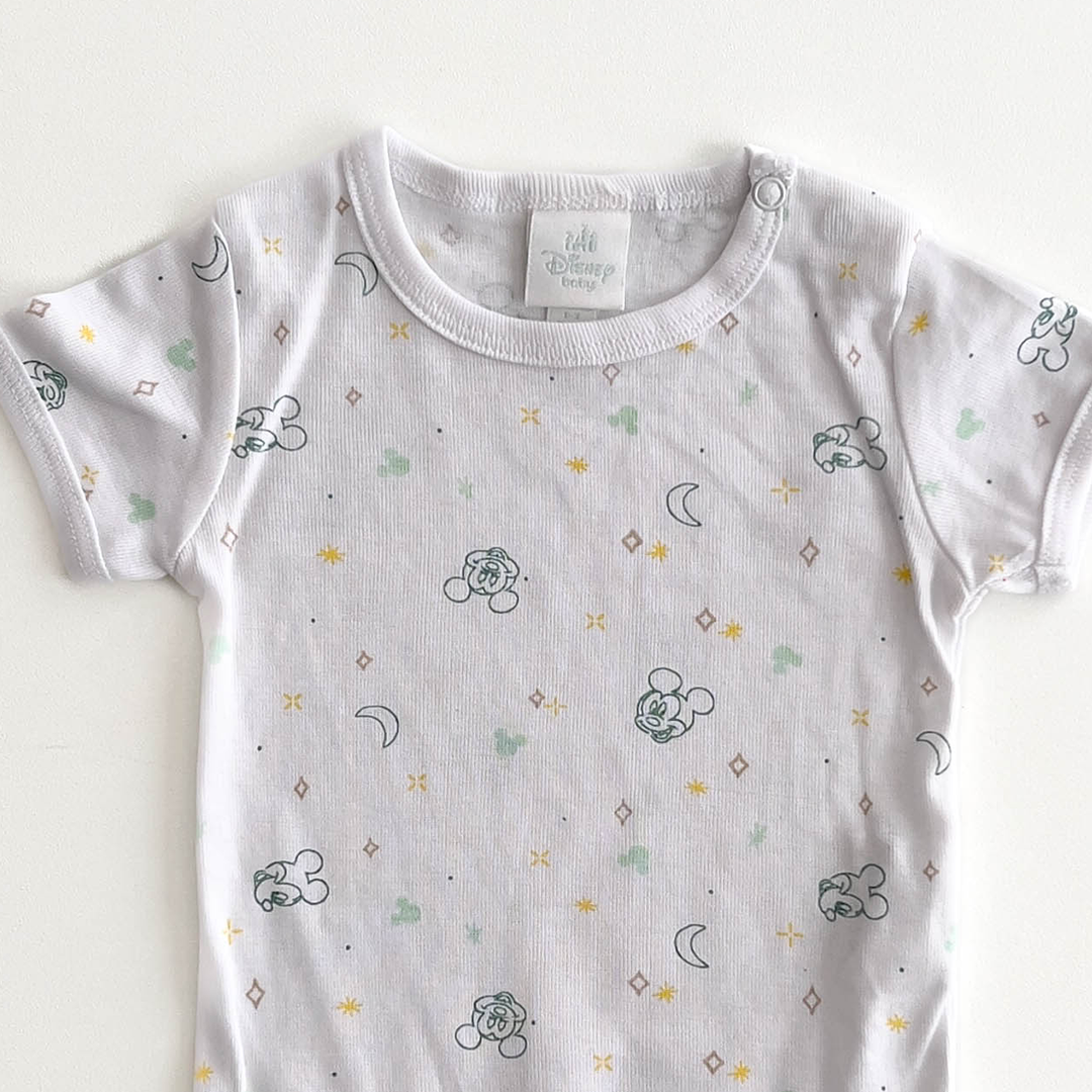 DISNEY BABY WHITE MICKEY PRINT ONESIE