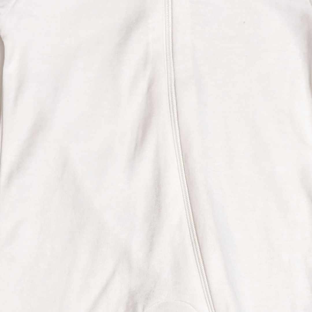 WHITE ZIPPER SLEEPSUIT