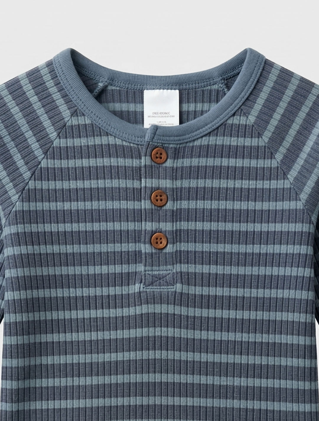 BLUE STRIPPED RIBBED ONESIE