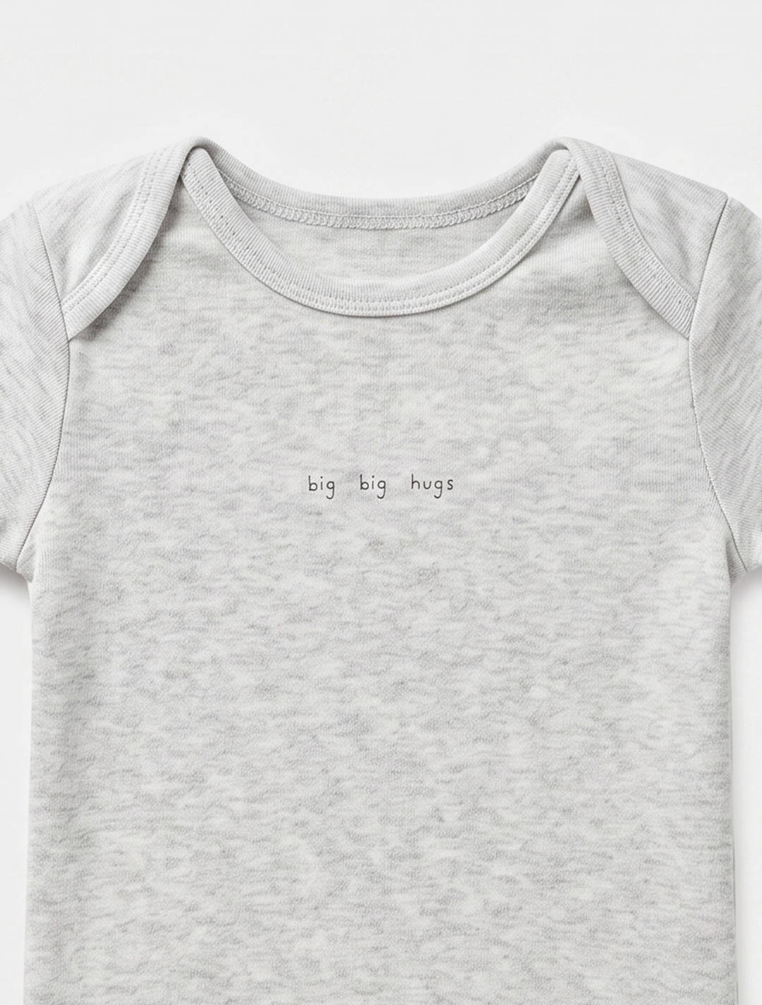 GREY BIG HUG PRINTED ONESIE