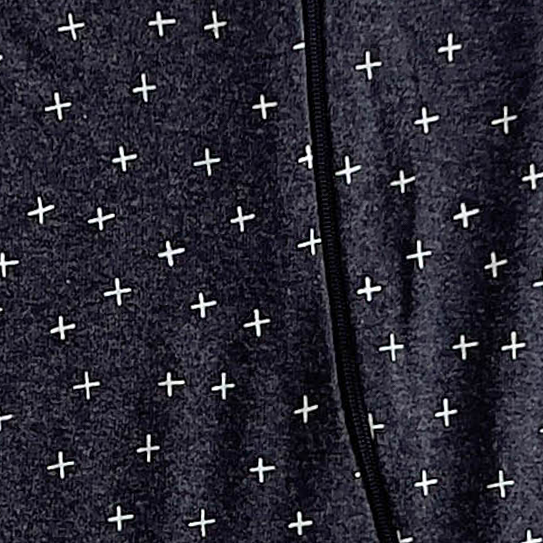 BLACK GREY PATTERNED SLEEPSUIT